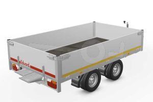 Eduard multitransporter 2615-4-PO4-2756, Lxb 260x150cm, Bruto 2700kg (2187kg netto), Lvh 56cm, Alu borden 40cm, Tandemas geremd, Banden 195/55R10, Met oprijplaten (geen lier).