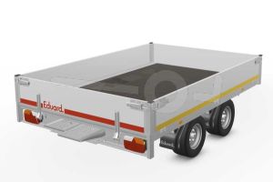 Eduard multitransporter 2618-4-POB30-075-56, Lxb 260x180cm, Bruto 750kg (205kg netto), Lvh 56cm, Alu borden 30cm, Tandemas geremd, Banden 195/55R10, Met oprijplaten (geen lier).