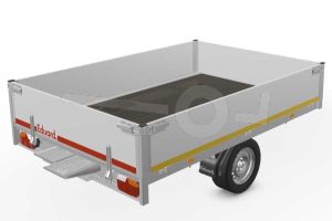 Eduard multitransporter 2618-3-POB40-135-63, Lxb 260x180cm, Bruto 1350kg (919kg netto), Lvh 63cm, Alu borden 40cm, Enkelas geremd, Banden 195/50R13, Met oprijplaten (geen lier).