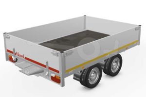 Eduard multitransporter 2618-4-POB40-200-63, Lxb 260x180cm, Bruto 2000kg (1437kg netto), Lvh 63cm, Alu borden 40cm, Tandemas geremd, Banden 195/50R13, Met oprijplaten (geen lier).
