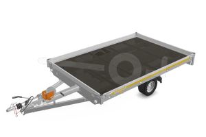 Eduard multitransporter 3120-3-PMB10-100-56, Lxb 310x200cm, Bruto 1000kg (567kg netto), Lvh 56cm, Alu borden 10cm, Enkelas geremd, Banden 195/55R10, Met oprijplaten en lier.