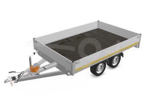 Eduard multitransporter 3120-4-PMB30-200-63, Lxb 310x200cm, Bruto 2000kg (1389kg netto), Lvh 63cm, Alu borden 30cm, Tandemas geremd, Banden 195/50R13, Met oprijplaten en lier.