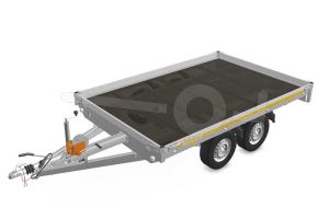 Eduard multitransporter 3120-4-PMB10-270-72, Lxb 310x200cm, Bruto 2700kg (2069kg netto), Lvh 72cm, Alu borden 10cm, Tandemas geremd, Banden 185/70R13, Met oprijplaten en lier.