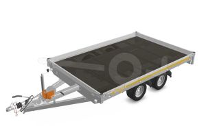 Eduard multitransporter 3120-4-PMB10-300-56, Lxb 310x200cm, Bruto 3000kg (2369kg netto), Lvh 56cm, Alu borden 10cm, Tandemas geremd, Banden 195/55R10, Met oprijplaten en lier.