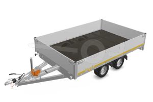 Eduard multitransporter 3120-4-PMB40-300-56, Lxb 310x200cm, Bruto 3000kg (2329kg netto), Lvh 56cm, Alu borden 40cm, Tandemas geremd, Banden 195/55R10, Met oprijplaten en lier.
