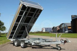 Eduard 3-zijdige kipper met oprijplaten, afmeting 310x160cm met 30cm borden, bruto laadvermogen 2700kg, laadvloerhoogte 72cm