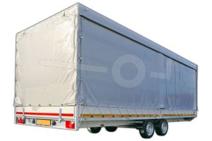 Huifdoek 606x200x200cm 6020-Z-SFZ-20-7500 ten behoeve van huif met schuifzeil voor Eduard plateauwagen of multitransporter met een laadbak van 606x200cm. Hoogte 200cm gemeten vanaf de laadvloer. Kleur van het huifdoek is 7500 grijs.