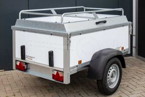 Power Trailer bagagewagen 175x110x60cm wit plywood type NR.B 175 bruto 750kg ongeremd