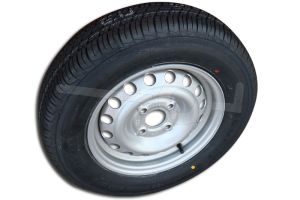 Reservewiel 155/80R13 voor ongeremde aanhangwagen. Steekmaat 4x100 en ET-waarde 30.
