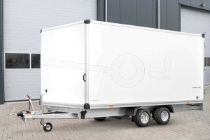 Humbaur gesloten plateauwagen HKN 306225-20PF30 618x243x188cm 3000kg 10" wielen voorzijde
