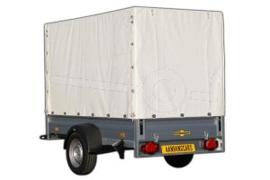 Huif voor Humbaur aluminium aanhangwagen, afmeting 251 x 131 cm met een dakhoogte van 160 cm vanaf de laadvloer.