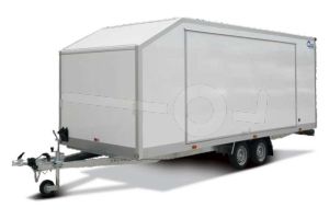 Blyss Speedway I gesloten autotransporter, afmeting 600x220x200cm, sandwichpanelen, twee zijkleppen, twee achterdeuren, Bruto 3500kg (2050kg netto), Tandemas geremd, Banden 195/50R13