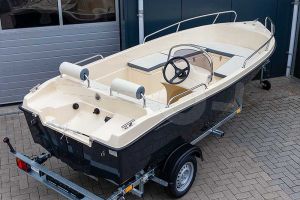 Polyester consoleboot IZI-Line 460 Deluxe ivoor / zwartgrijs