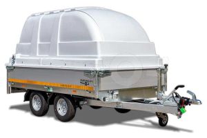 Kunststof kap voor Eduard aanhangwagen 260x150cm, 130cm hoogte vanaf laadvloer, lichtgrijs