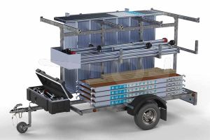 Steigeraanhanger compleet met rolsteiger basic 250x135cm werkhoogte 10,2 meter
