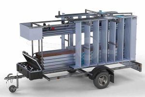 Afsluitbare steigeraanhanger compleet met rolsteiger 305x135cm werkhoogte 12,2 meter voorzien van carbon vloeren