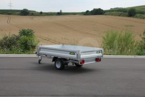 Unsinn kipper WEB HK 2315-13-10, Lxb 230x150cm, Bruto 1300kg (935kg netto), Hydraulische Power Unit (pomploos), Lvh 60cm, Borden 30cm, Enkelas geremd, Banden 195/55R10