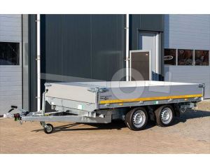 Eduard 3-zijdige kipper met oprijplaten 3518-4-3O3-3063-N, Lxb 356x180cm, Bruto 3000kg (2162kg netto), Elektrische bediening, Lvh 63cm, Borden 30cm, Tandemas geremd, Banden 195/50R13