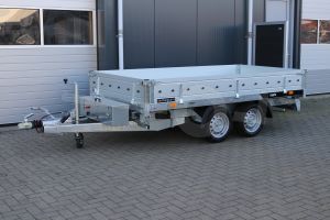 Martz kipper 300/2 EL 2700, 305x153cm (lxb bak), 2700kg bruto (1978kg netto), elektrisch achterwaarts, banden 195/50R13C, 30cm aluminium borden, tandemas