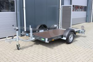 Transporter voor kleine voertuigen Unsinn UA 2615-7-13, Lxb 260x155cm, Bruto 750kg ( 515kg netto), Handmatig mechanisch zakbaar, Lvh 31cm, Borden 15cm, Oprijhoek 6&deg;,  Enkelas ongeremd, Banden 195/50R13