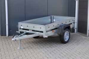 Aanhangwagen Martz Basic 200, 201x106, bruto 750kg(637 netto), stalen borden 30cm, banden 13", enkelas ongeremd.