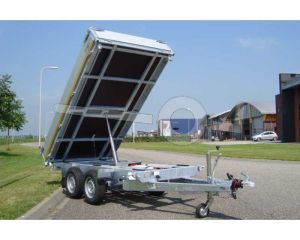 Eduard 3-zijdige kipper 3116-4-33-3563-N, Lxb 310x160cm, Bruto 3500kg (2801kg netto), Elektrische bediening, Lvh 63cm, Borden 30cm, Tandemas geremd, Banden 195/50R13