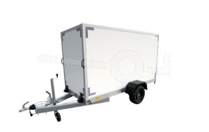 VDM gesloten aanhangwagen (lxbxh) 258x130x150cm,  Bruto 1500kg (1025kg netto), Witte PPL panelen, 2 achterdeuren, Enkelas geremd.