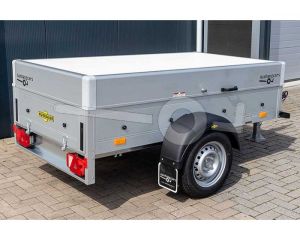 Humbaur aluminium bagagewagen (lxbxh) 251x131x48cm, type Startrailer H 132513 met deksel, Bruto 1300kg (1078kg netto), Aluminium wanden, Enkelas geremd, Banden 185/65R14