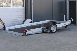 Humbaur hydraulisch zakbare transporter HKT 183117 S, 310x176cm, bruto laadvermogen 1800kg, met elektrische bediening op de dissel