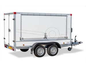 Gesloten bakwagen optie powertrailer zijklep GEPLA-serie met slot en gasveren.