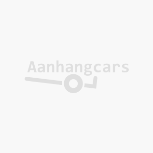 Transportfordonstrailer Humbaur HKT 133117 S för små fordon, mått 310 × 176 cm (l × b), totalvikt 1350 kg (985 kg nettolast), manuellt hydrauliskt sänkbar, lasthöjd 42 cm, lämsidor 15 cm, påkörningsvinkel 4°, enaxlad bromsad, däck 195/50R13.