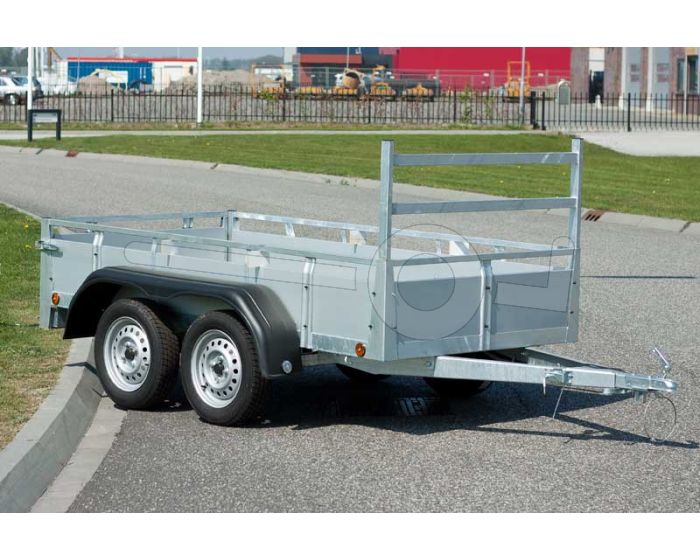 Twins Trailer aluminium bakwagen tandemas 307x157cm 750kg ongeremd