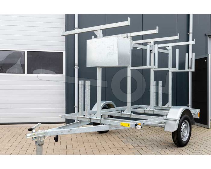 Voorzijde steigeraanhangwagen Twins Trailers