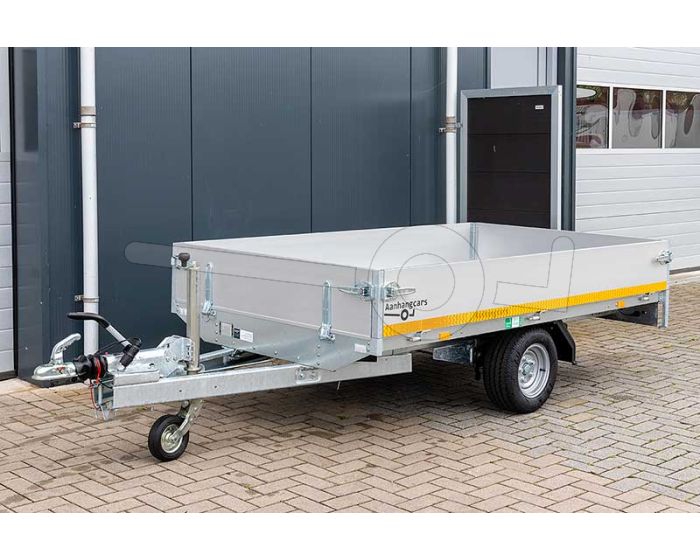 Eduard plateauwagen 2014-3-PB30-150-56, 200x145cm, bruto 1500kg, laadvloerhoogte 56cm, geremde enkelasser.