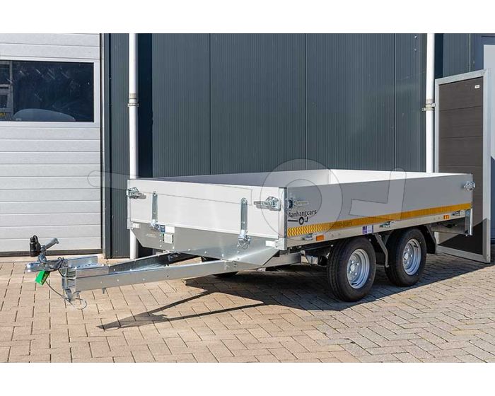 Ongeremde tandemasser plateauwagen Eduard 2514-2-PB30-075-56 met een laadbak van 250x145cm, bruto laadvermogen van 750kg en een laadvloerhoogte van 56cm.