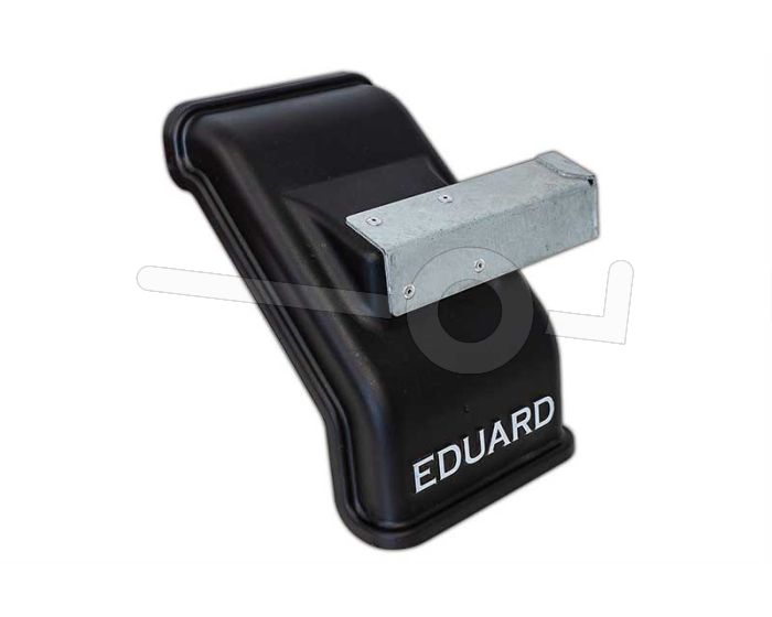 Kunststof spatscherm Eduard met steun, links