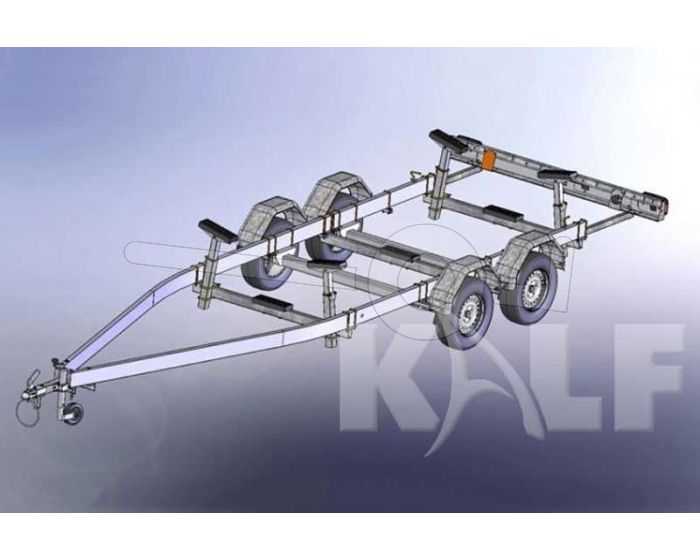 Kalf stallingstrailer Stall 2700 met spatborden 650x200 cm 2700 kg