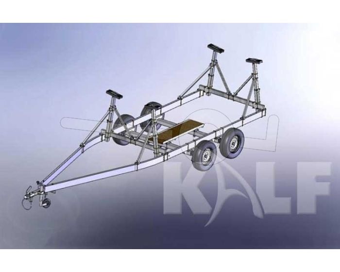 Stallingstrailer met spatborden voor kielboot 650x200 cm 2700 kg