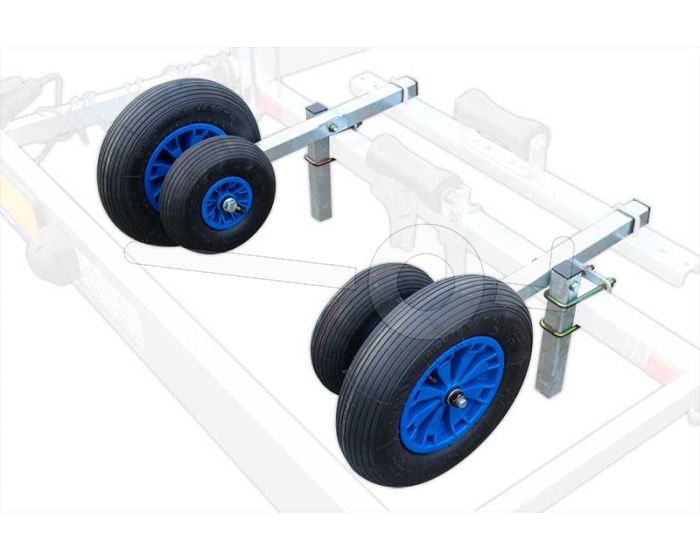 Optionele boeggeleiding 4 wiel centrerend en verstelbaar voor Kalf boottrailers uit de R, M, S en Z series.