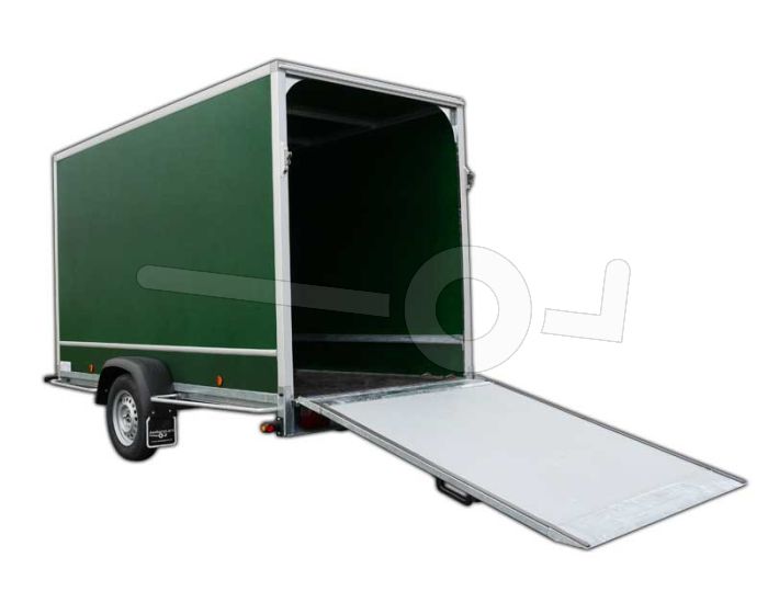 Optionele achterklep 150x150cm in plaats van twee achterdeuren Power Trailer gesloten aanhangwagen