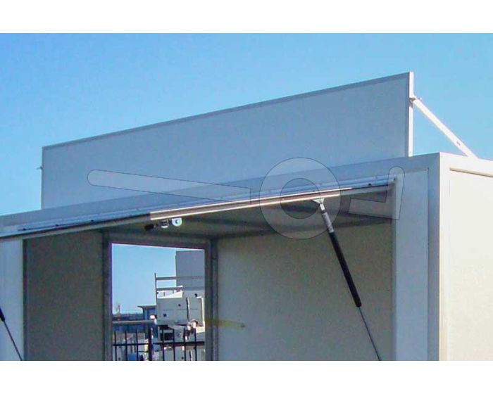 Optioneel neerklapbaar reclamebord voor een Power Trailer verkoopwagen met een lengte vanaf 307 tot en met 450 cm.