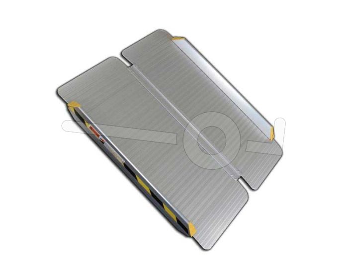 Opvouwbare aluminium oprijplaat voor rolstoel 90x74cm draagvermogen 200kg