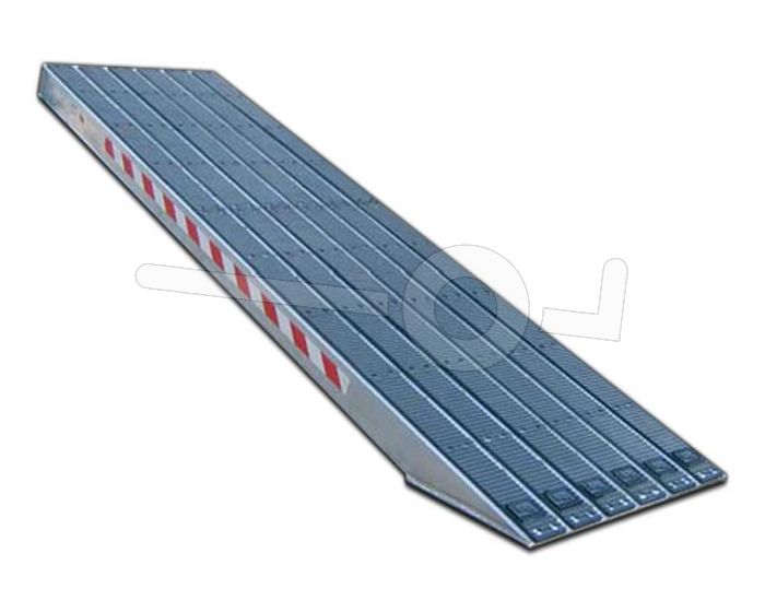 Aluminium oprijplaat Metalmec M120S/3/50 met rubber loopvlak 500x36cm draagvermogen 2393kg