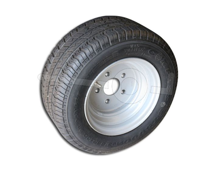Reservewiel 195/55R10 voor geremde en gekeurde aanhangwagen. Steekmaat 5x112, ET  waarde 25.