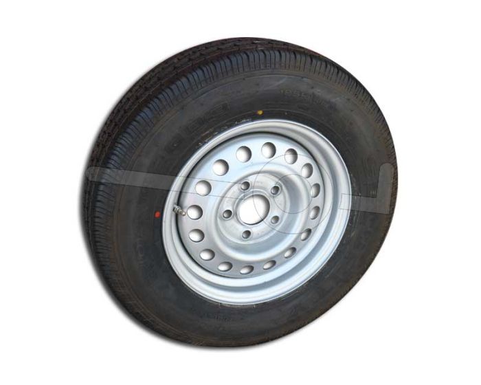Reservewiel 185/70R13 voor geremde aanhangwagen. Steekmaat 5x112 ET-waarde 30.
