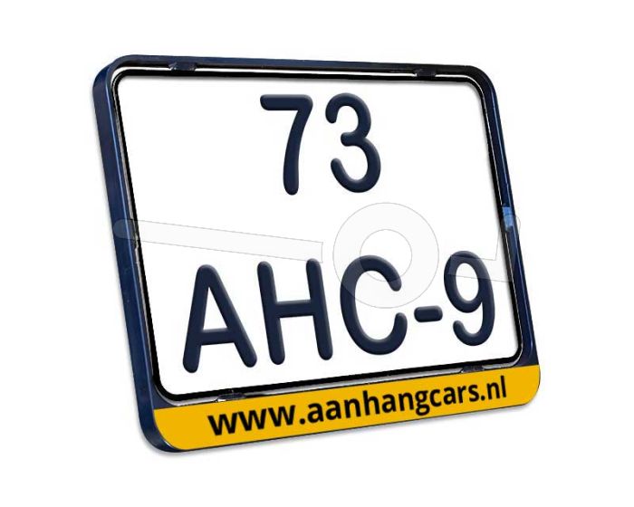 Witte motor kentekenplaat 21x14cm met kunststof kentekenplaathouder voor Cochet motortrailer