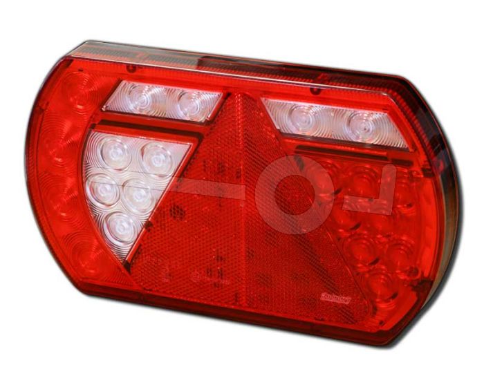 Achterlicht unit LED 12V links, centrale stekkeraansluiting 8-polig