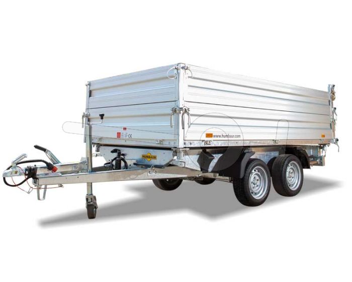 Aluminium opzetborden 35cm hoog voor Humbaur HTK 3-zijdige kipper met bakmaat 267x150cm.