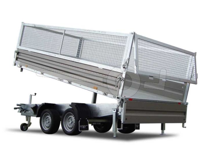 Loofrek gaas 60cm hoog voor Humbaur HTK 3-zijdige kipper met een laadbak van 314x175cm.