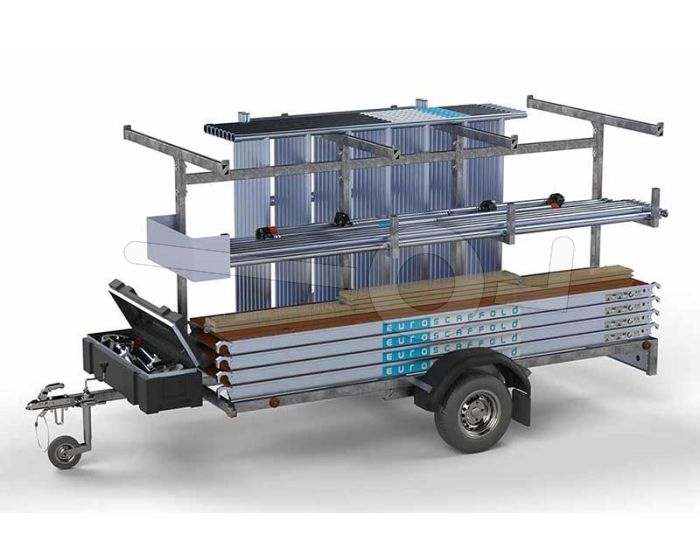 Aanhanger met rolsteiger 305x135cm 12,2 meter werkhoogte
